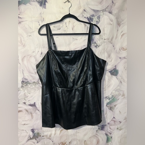 Torrid Peplum Faux Leather Corset Top Women Size 3X Black - Picture 2 of 6